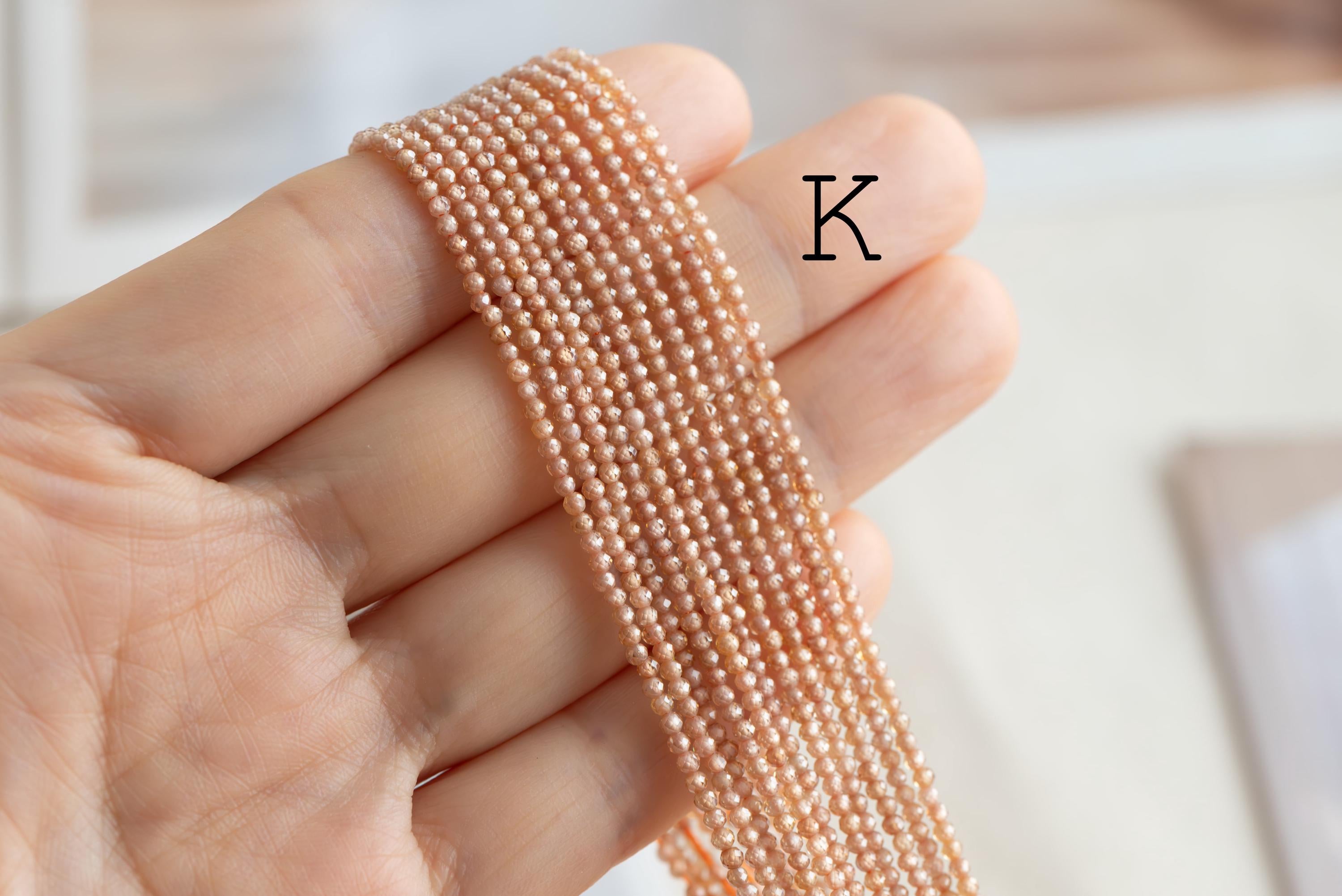 2mm Colorful Zircon Faceted Beads, Tiny Gemstone Beads, Natural Stone Beads for Jewelry Bracelet Making DIY, Full 14.5 Inch Strands (TR-008)